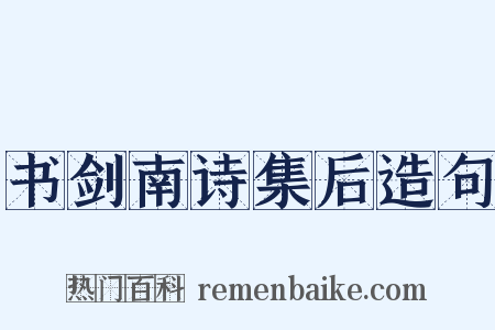 书剑南诗集后造句是什么意思的图片